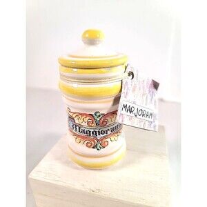 Rare SEALED NOS Prodotta In Italia Ceramica 1949 Terracotta Marjoram Spice Jar